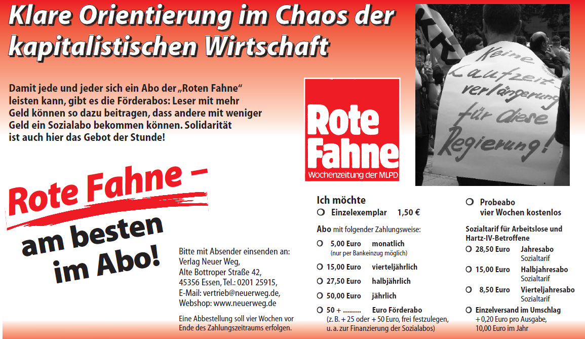 Rote Fahne Werbekarte