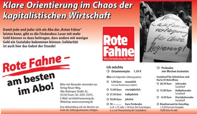 Rote Fahne Werbekarte