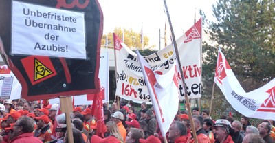 Stahlarbeiterproteste in Düsseldorf, November 2011