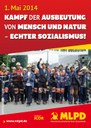 Plakat: 1.Mai 2014 - Kampf der Ausbeutung von Mensch und Natur - echter Sozialismus