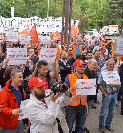 HSP-Belegschaft fährt nach Salzgitter – über 1.300 demonstrieren