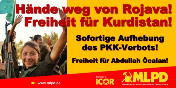 Neues Transparent: "Hände weg von Rojava!" zum Herunterladen