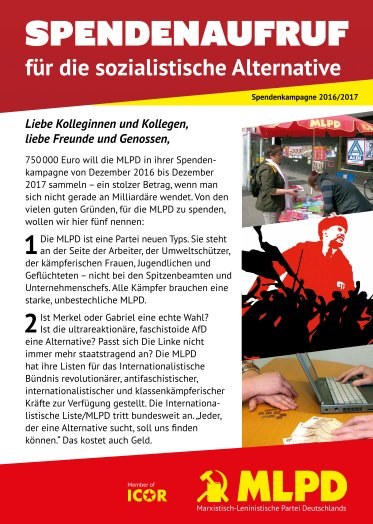 Spendenaufruf  für die sozialistische Alternative