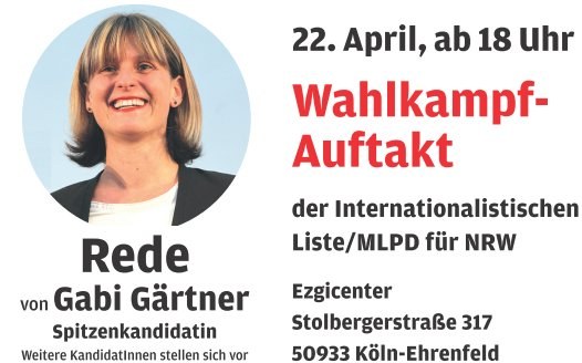 Wahlkampf nimmt Fahrt auf. BILD berichtet über den Wahlkampf der MLPD in Nordrhein-Westfalen